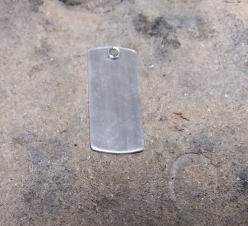Judy Larson's Dog Tag Style Necklace - , Metalwork, How To Punch Holes, Hole Punching, Punch A Hole, Press the small jump ring into the paste solder.